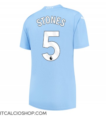 Manchester City John Stones #5 Prima Maglia Femmina 2023-24 Manica Corta